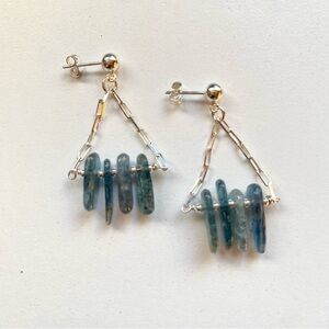 Sterling Silver Kyanite Paperclip Earring